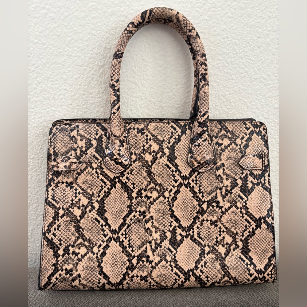 Snake Print Satchel Bag